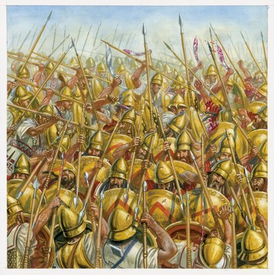 Antiguidade grega: Batalha de Leuctra (371 a.C.) opõe Tebas aos espartanos - Batalha de Leuctra de Giuseppe Rava
