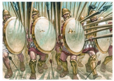 Kingdom of Macedonian: the charge of Macedonian phalangists - A carga dos falangistas macedónios - Ilustração de Giuseppe Rava de Giuseppe Rava