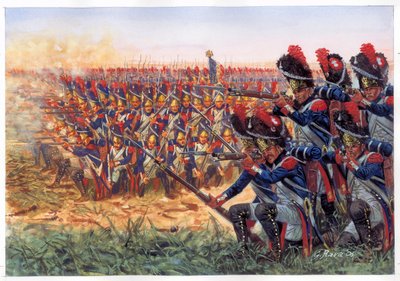A Guarda Imperial de Napoleão I (1769-1821) na Batalha de Waterloo de Giuseppe Rava