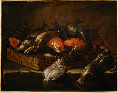 Natureza-morta com peixes ... de Giuseppe Recco