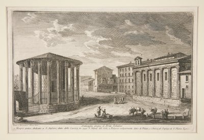 Ruínas perto da Ponte Palatino (Ruínas perto da Ponte Palatine) de Giuseppe Vasi