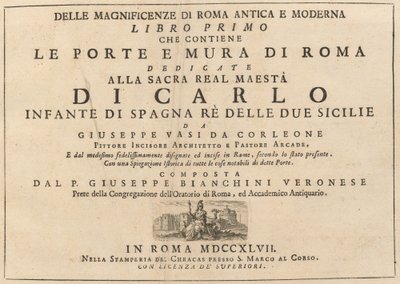 Sobre as magnificências da Roma Antiga e Moderna (vol. 1) de Giuseppe Vasi