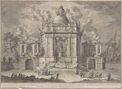 A Prima Macchina para a Chinea de 1771: O Templo de Asclepius, 1771. de Giuseppe Vasi