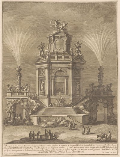 A Prima Macchina para a Chinea de 1776: um palácio de prazer de Giuseppe Vasi, after Giuseppe Palazzi