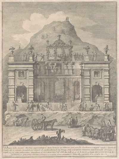 A Seconda Macchina para a Chinea de 1778: uma habitação perto do Monte Testaccio de Giuseppe Vasi, after Giuseppe Palazzi