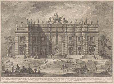 A Seconda Macchina para a China de 1772: uma praça com um mercado de caça e a fonte do Panteão de Giuseppe Vasi, after Giuseppe Palazzi, after Paolo Posi