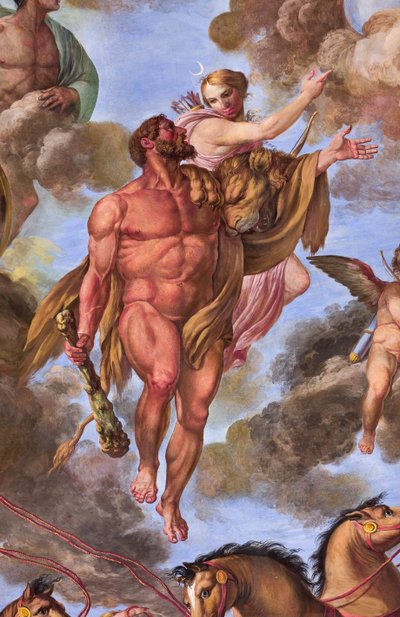 Detalhe representando Ártemis, Apoteose de Hércules de Giuseppe Velasco