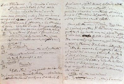 Carta manuscrita de Giuseppe Verdi a Antonio Ghislanzoni, autor de Aida librettos de Giuseppe Verdi