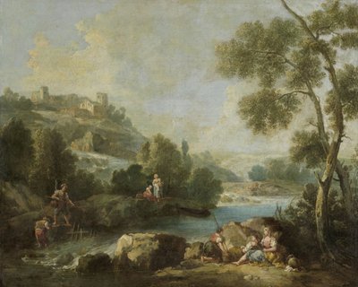 Paisagem com Figuras de Giuseppe Zaïs (attributed to)