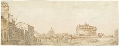 Vista de Roma com a Cúpula de São Pedro e o Castel Sant