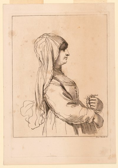 Mulher com um rosário de Giuseppe Zocchi