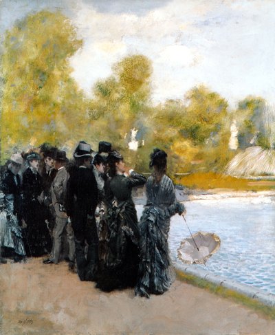 A piscina no Jardin du Luxembourg de Giuseppe de Nittis