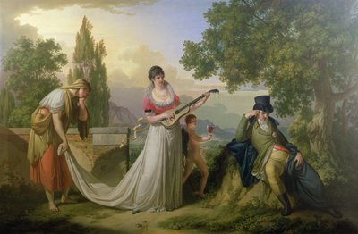 Uma cena alegórica romântica de Giuseppe or Josef Grassi