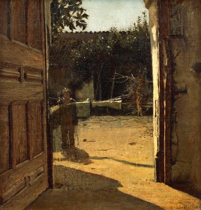 Pátio ao sol, interior da casa de campo de Giuseppe or Joseph de Nittis