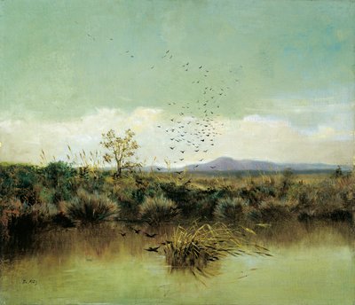 Em bancos de Ofanto, de Giuseppe de Nittis (1846-1884), óleo sobre tela, 50x58 cm de Giuseppe or Joseph de Nittis