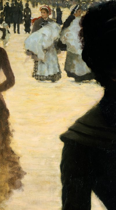 Regresso do Bois de Boulogne, Lady with a Dog, de Giuseppe de Nittis, detalhe de Giuseppe or Joseph de Nittis