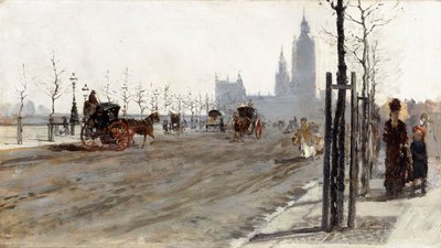 Victoria Embankment, Londres, 1875 de Giuseppe or Joseph de Nittis