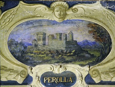 Perolla, de uma série de cartuchos com imagens das residências de Conte Pannochieschi d