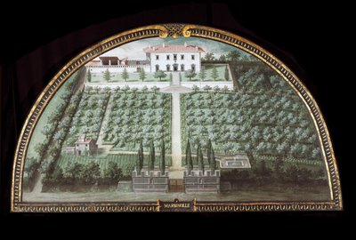 Vista da Villa di Marignolle perto de Florença, Itália (Tempera de Giusto Utens