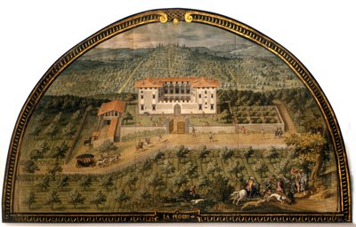 Villa "La Peggio" de Giusto Utens (século XVI). Homens a jogar à bola. O Museu de Florença como era. Florença. de Giusto Utens
