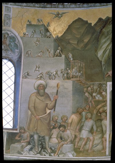Construção da Torre de Babel, 1360-70 de Giusto di Giovanni de Menabuoi