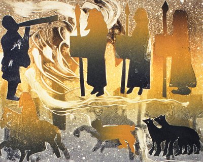 Pictish Melody, 2000 (monoprint) de Gloria Wallington