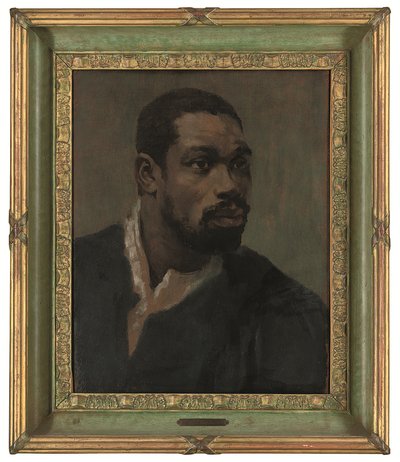Cabeça de um Preto, emoldurado (óleo sobre painel) de Glyn Warren Philpot