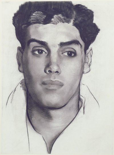 Chefe de um jovem (carvão no papel) de Glyn Warren Philpot