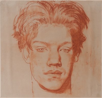 Cabeça de um Jovem (giz vermelho) de Glyn Warren Philpot