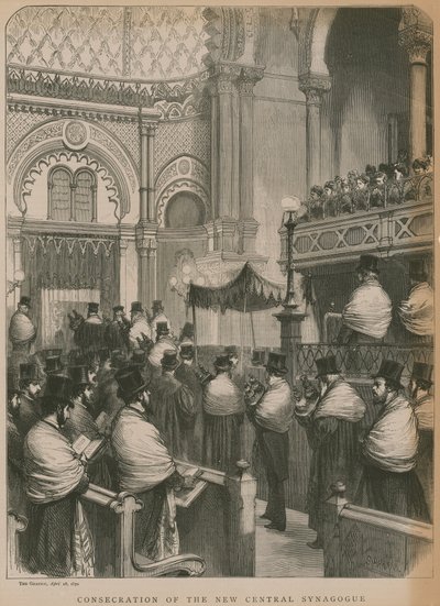 Consagração da Nova Sinagoga Central (gravura) de Godefroy Durand