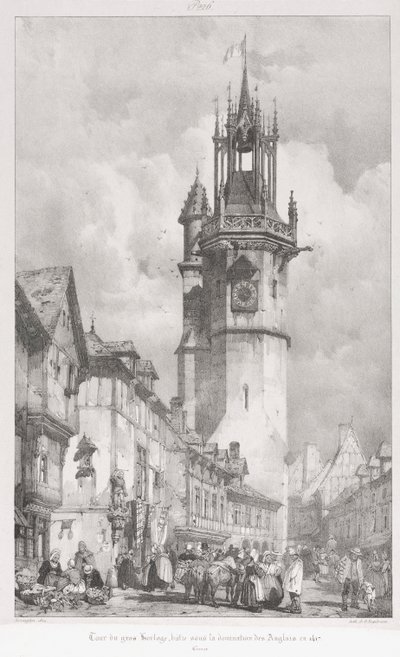 Viagens pitorescas e românticas na França Antiga, Normandia: Tour du Gros-Horlage, Évreux de Godefroy Engelmann