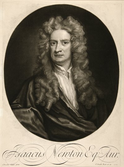 Isaacus Newton, Esq., pub. 1712 (gravura) de Godfrey (after) Kneller