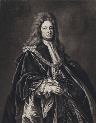 Robert Harley, Conde de Oxford (litho) de Godfrey (after) Kneller