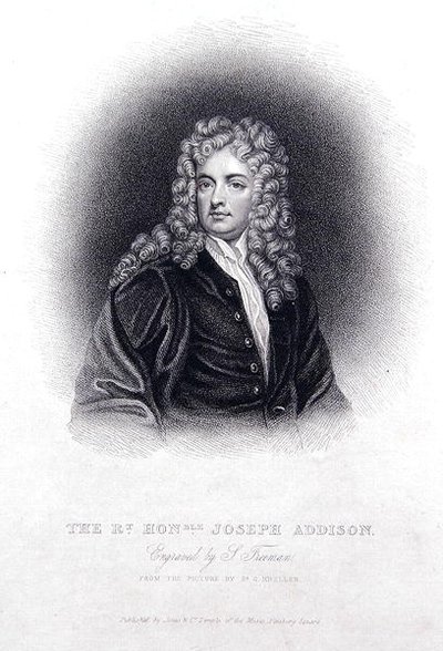 The Rt Hon Joseph Addison (gravura) de Godfrey (after) Kneller