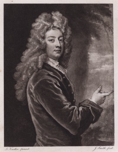 William Congreve, dramaturgo inglês (gravura) de Godfrey (after) Kneller