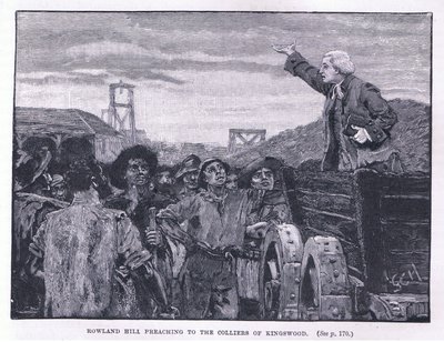 Rowland Hill pregando para os colliers em Kingswood de Godfrey C. Hindley