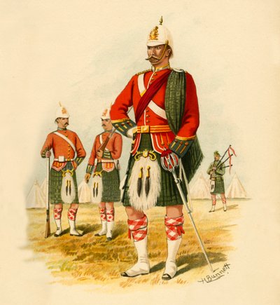 Os 5os escoceses reais do Canadá, 1890. de Godfrey Douglas Giles