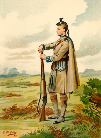 Os escoceses de Londres - Voluntários, 1890. de Godfrey Douglas Giles
