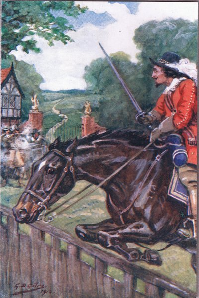 O Romance de Britonmarte: Mas ela limpou por polegadas a tábua de carvalho, de Poems of Adam Lindsay Gordon publicada por TN Foulis, 1912 de Godfrey Douglas Giles