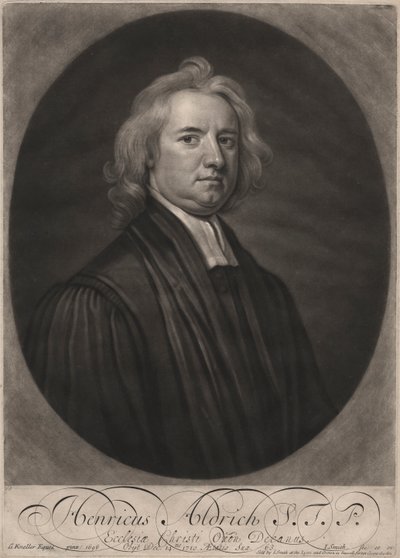 Henricus Aldrich, gravado por John Smith (1652-1743), 1696 (mezzotint) de Godfrey Kneller