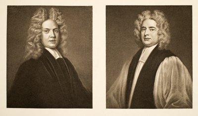 Esquerda: Henry Sacheverell DD Direita: Francis Atterbury, Bispo de Rochester, pub. 1902 (collotype) de Godfrey Kneller