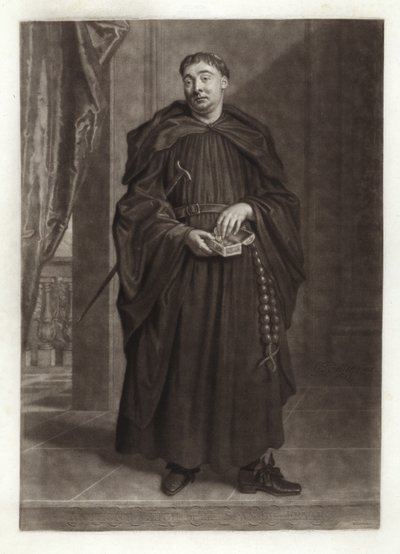 Retrato de Anthony Leigh como Padre Dominic no Frade Espanhol de Godfrey Kneller