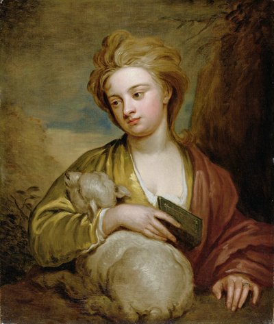 Retrato de uma mulher como Santa Inês, tradicionalmente identificada como Catarina Voss, c.1705-10 (óleo sobre tela) de Godfrey Kneller