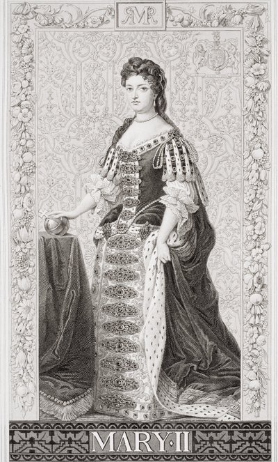 Rainha Maria II (1662-94) de "Ilustrações da História inglesa e escocesa", Volume II de Godfrey Kneller