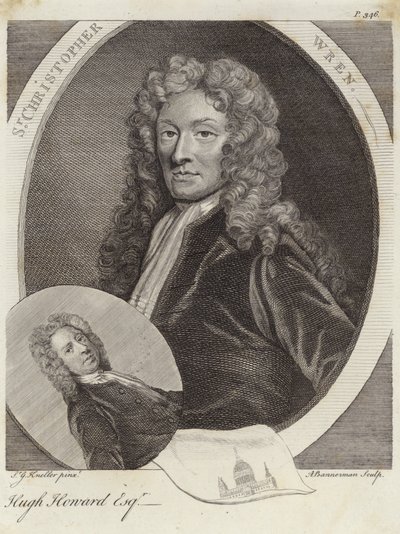Sir Christopher Wren e Hugh Howard de Godfrey Kneller
