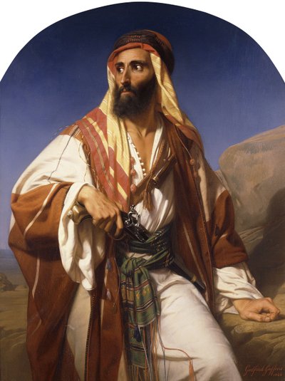 Um chefe beduíno, 1846 de Godfried Guffens