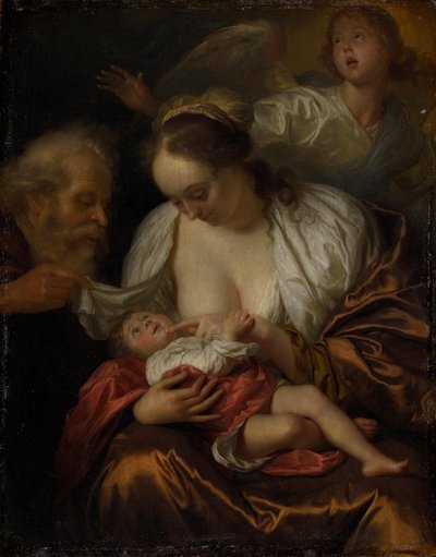 A Sagrada Família com um anjo de Godfried Schalcken
