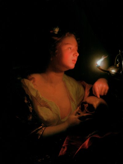 Maria Madalena De luto (óleo sobre painel de carvalho) de Godfried Schalcken