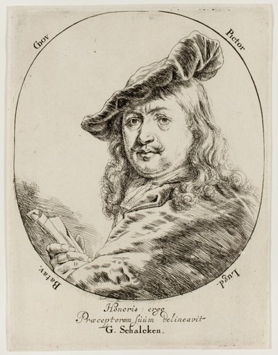 Retrato do pintor Gerard Dou de Godfried Schalcken