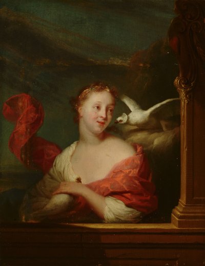 Jovem mulher com pombos (Vénus?) de Godfried Schalcken